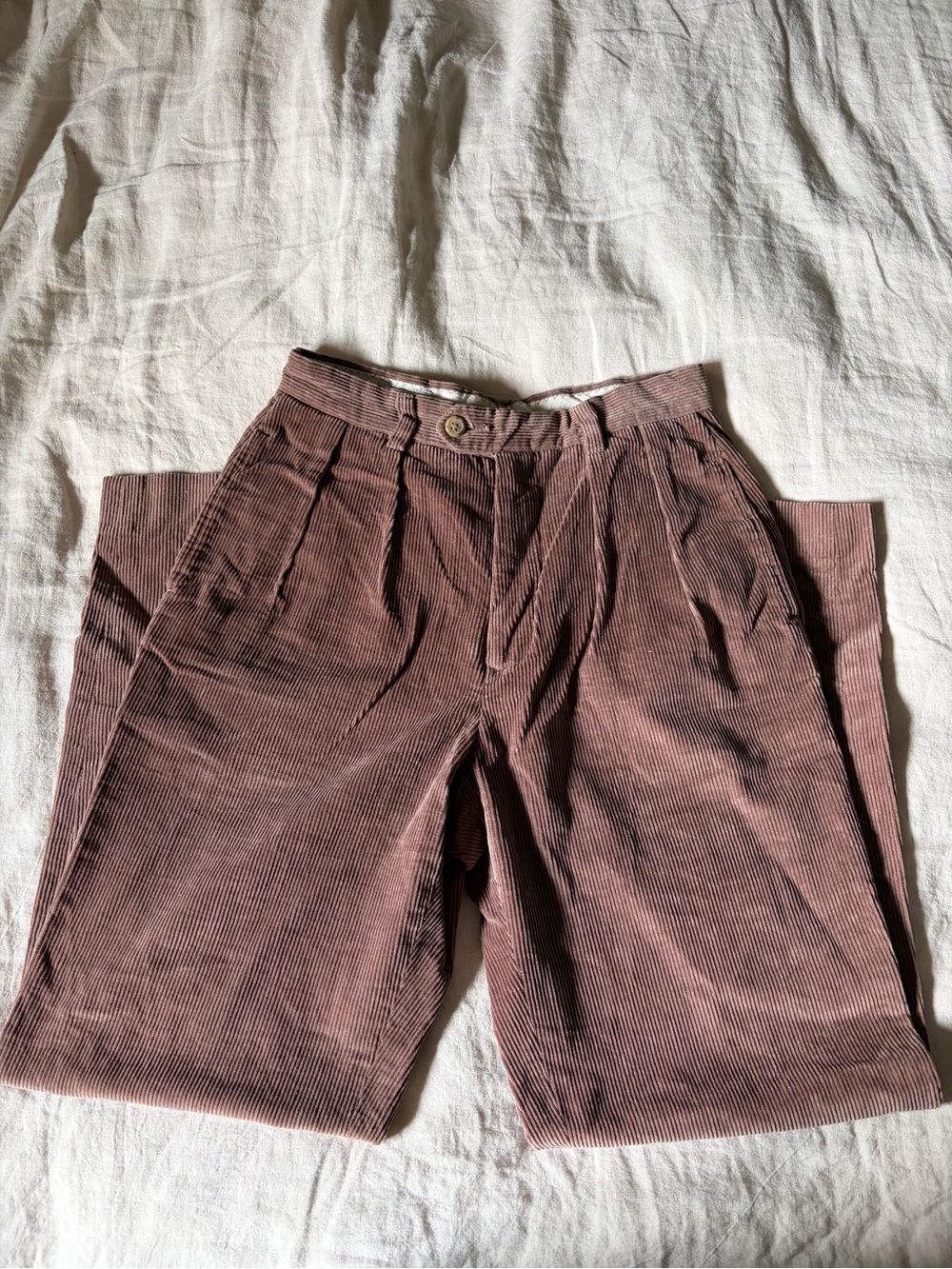 Liz Claiborne Brown Corduroy Pleated Trousers - Picture 2 of 5